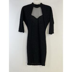 80's VTG Absolutely! Sexy Black Punk Rock Goth Backless Mini Party Dress Sz 5